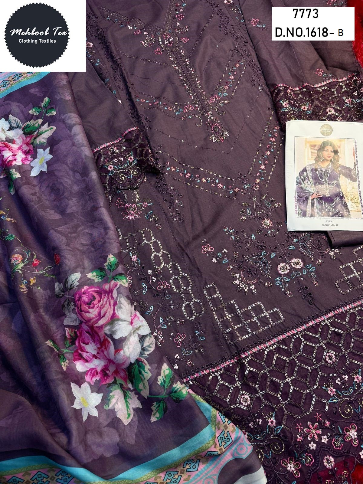 1618 B Ombre Lawn Collection 2025 Vol 7 Mehboob Tex Embroidery Pakistani Salwar Suits
