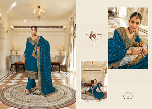 1082 Hoor Radha Unstitched Suits