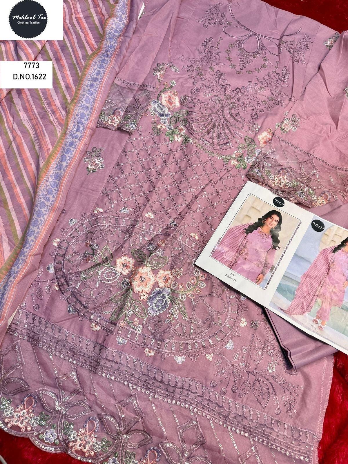 1622 Mehboob Tex Embroidery Pakistani Salwar Suits