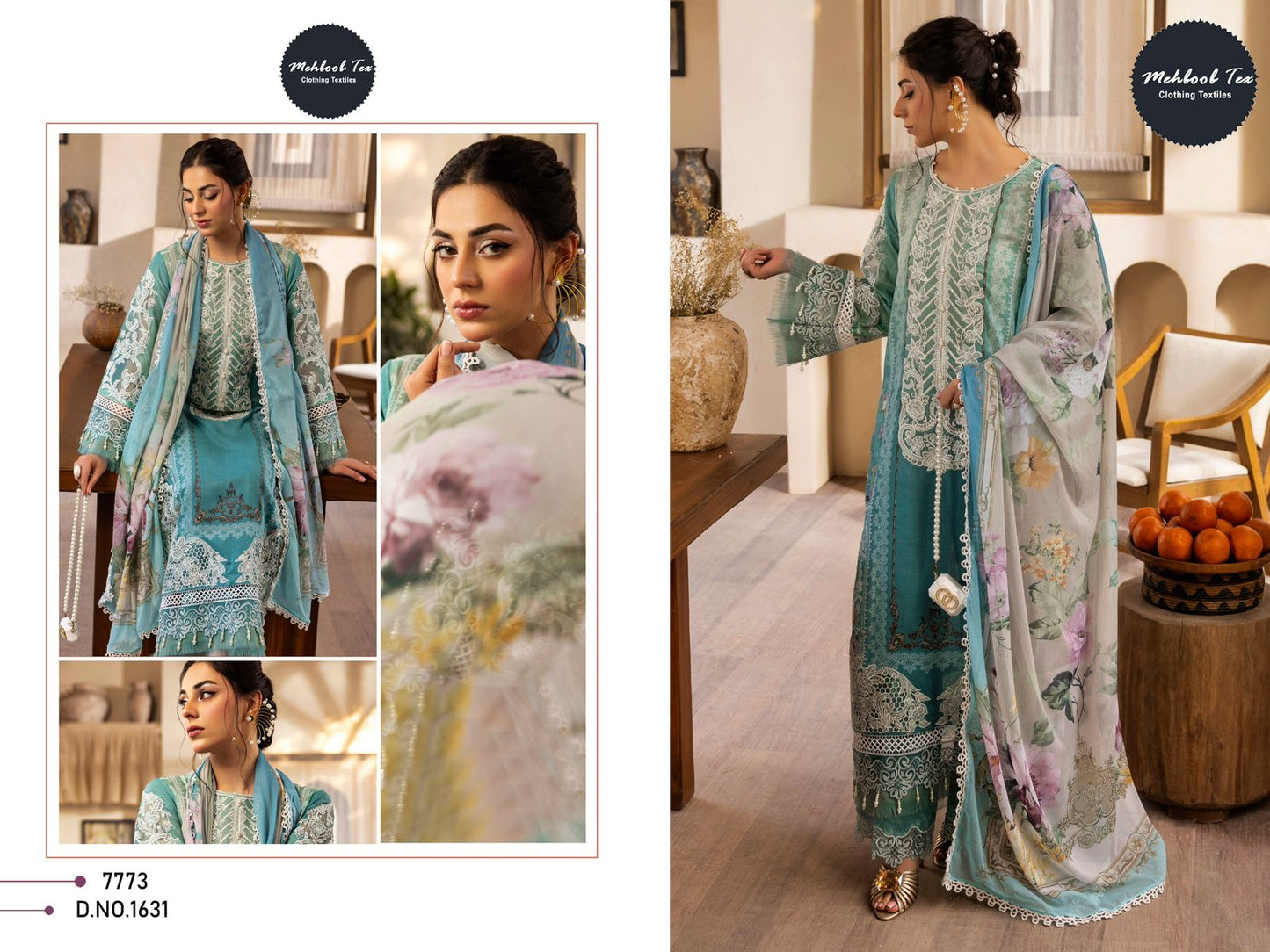 1631 Mehboob Tex Pure Cotton Pakistani Patch Suits