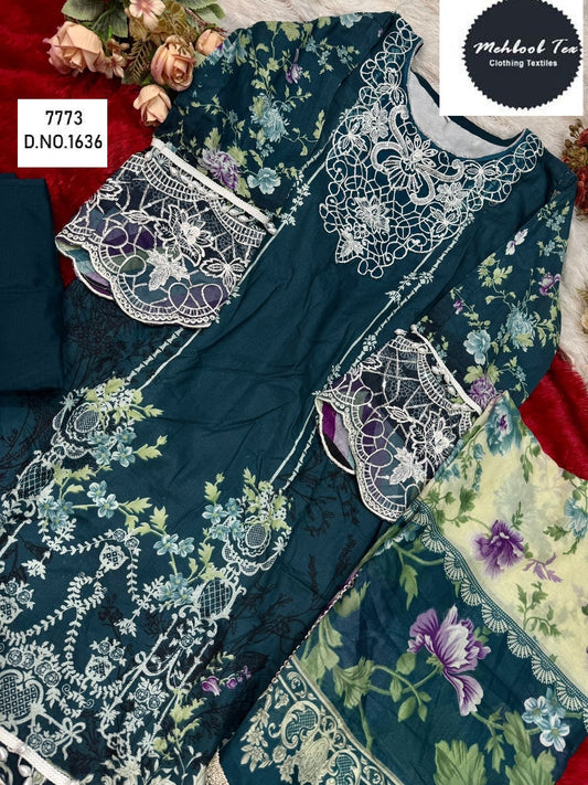 1636 Mehboob Tex Embroidery Pakistani Patch Suits