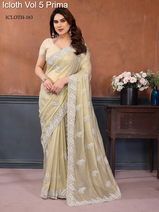 163 Icloth Vol 5 Prima Pure Cotton Georgette Sarees