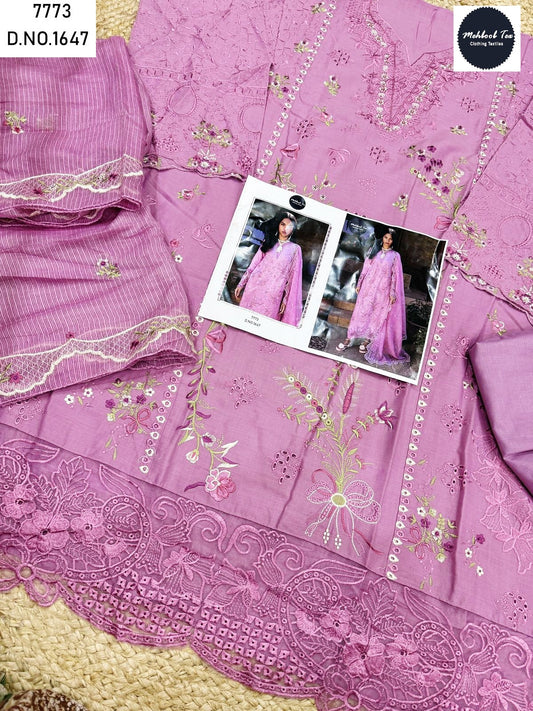 1647 Pink Mehboob Tex Embroidery Pakistani Salwar Suits