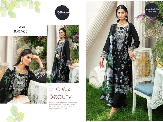 1650 Black Mehboob Tex Embroidery Pakistani Salwar Suits