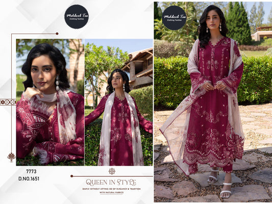 1651 Mehboob Tex Embroidery Pakistani Salwar Suits
