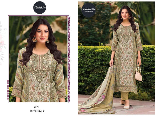 1652 B Mehboob Tex Printed Karachi Unstitched Suits