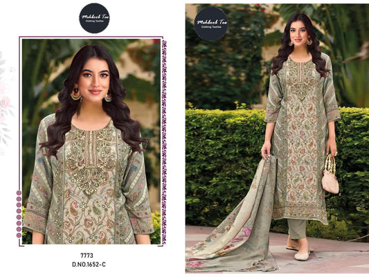 1652 C Mehboob Tex Printed Karachi Unstitched Suits