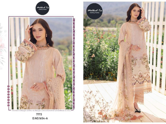 1654-A Mehboob Tex Lawn Cotton Pakistani Readymade Suits