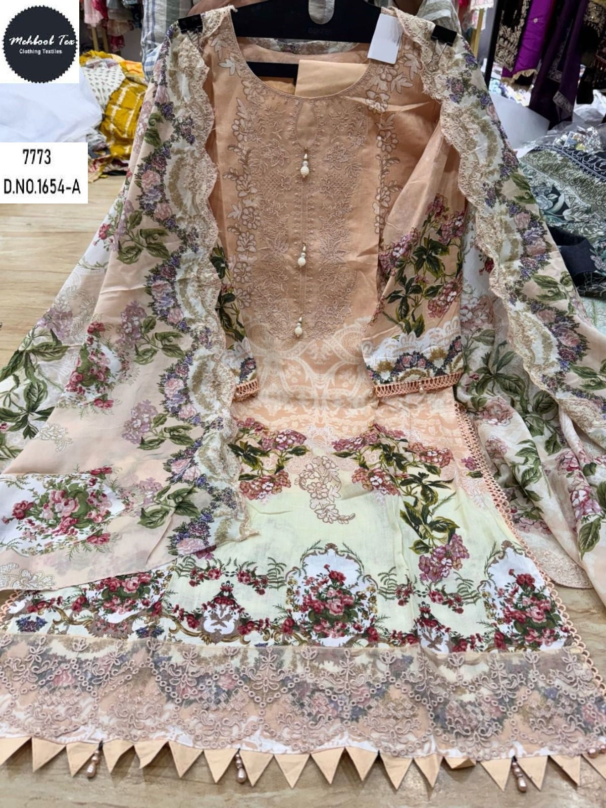 1654-A Mehboob Tex Lawn Cotton Pakistani Readymade Suits