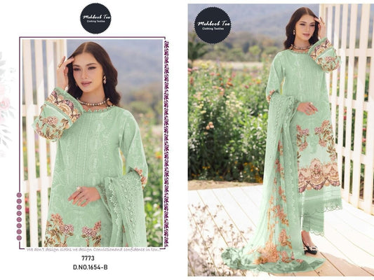 1654-B Mehboob Tex Lawn Cotton Pakistani Readymade Suits