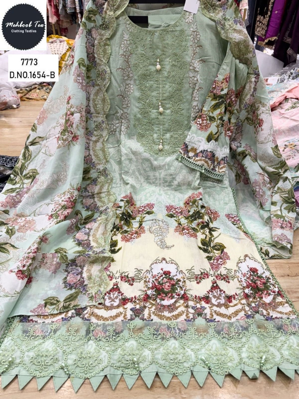 1654-B Mehboob Tex Lawn Cotton Pakistani Readymade Suits
