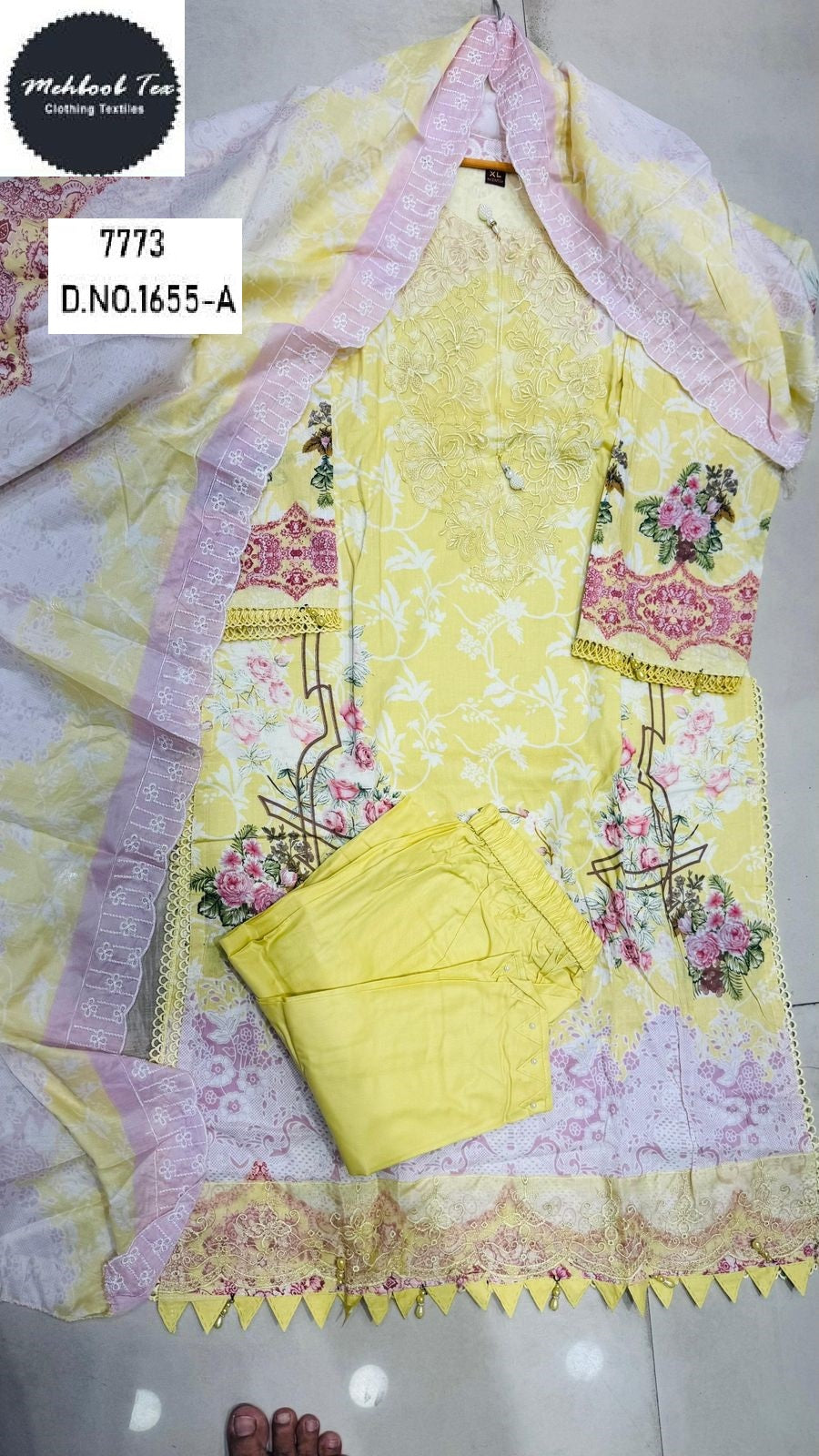 1655-A Mehboob Tex Lawn Cotton Pakistani Readymade Suits