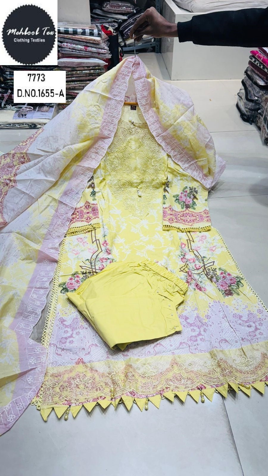 1655-A Mehboob Tex Lawn Cotton Pakistani Readymade Suits