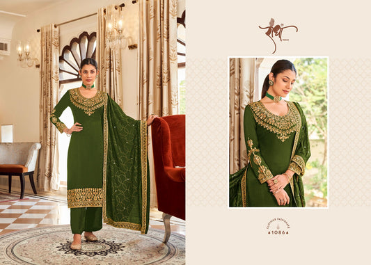 1086 Hoor Radha Unstitched Suits