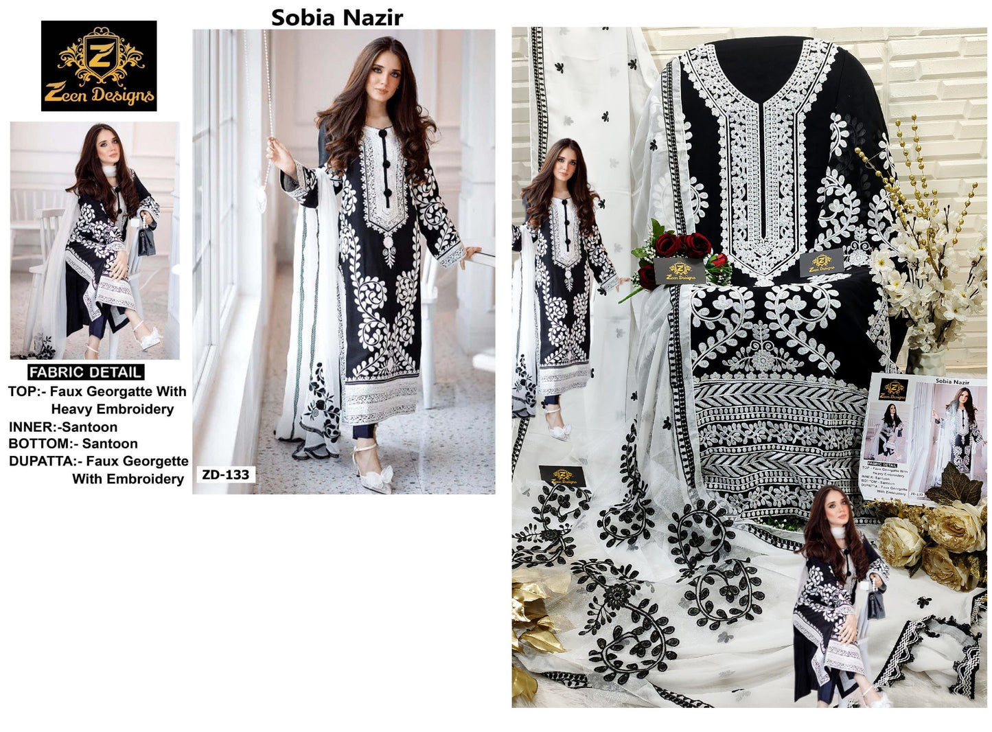 Zd-133 Zeen Designs Pakistani Salwar Suits