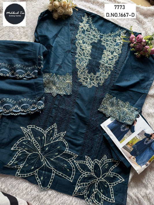 1667-D Mehboob Tex Embroidery Pakistani Salwar Suits