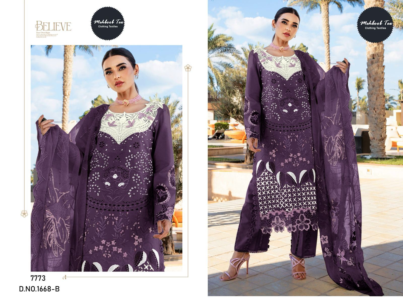 1668-B Mehboob Tex Viscose Pakistani Salwar Suits