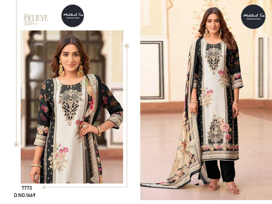 1669 Mehboob Tex Printed Karachi Unstitched Suits