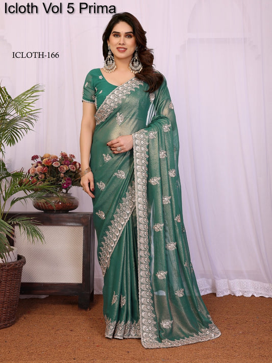 166 Icloth Vol 5 Prima Pure Cotton Georgette Sarees