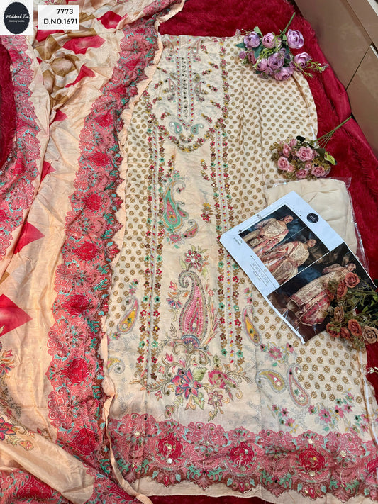 1670 Mehboob Tex Printed Karachi Unstitched Suits