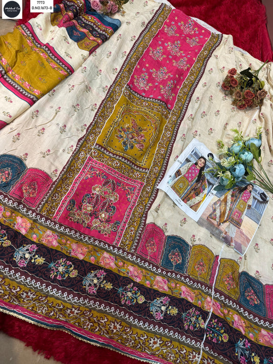1673-B Mehboob Tex Printed Karachi Unstitched Suits