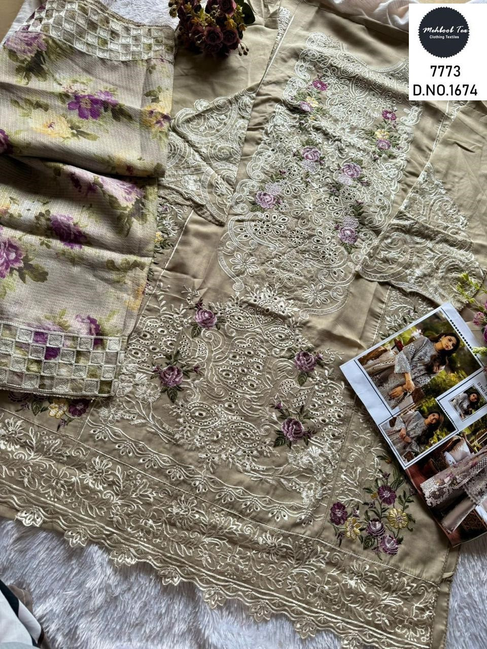 1674 Mehboob Tex Embroidery Pakistani Salwar Suits