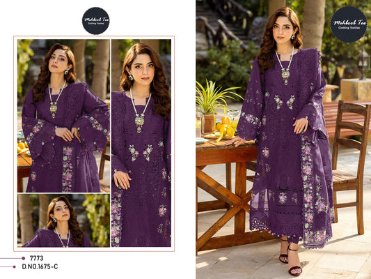 1675-C Mehboob Tex Embroidery Pakistani Salwar Suits