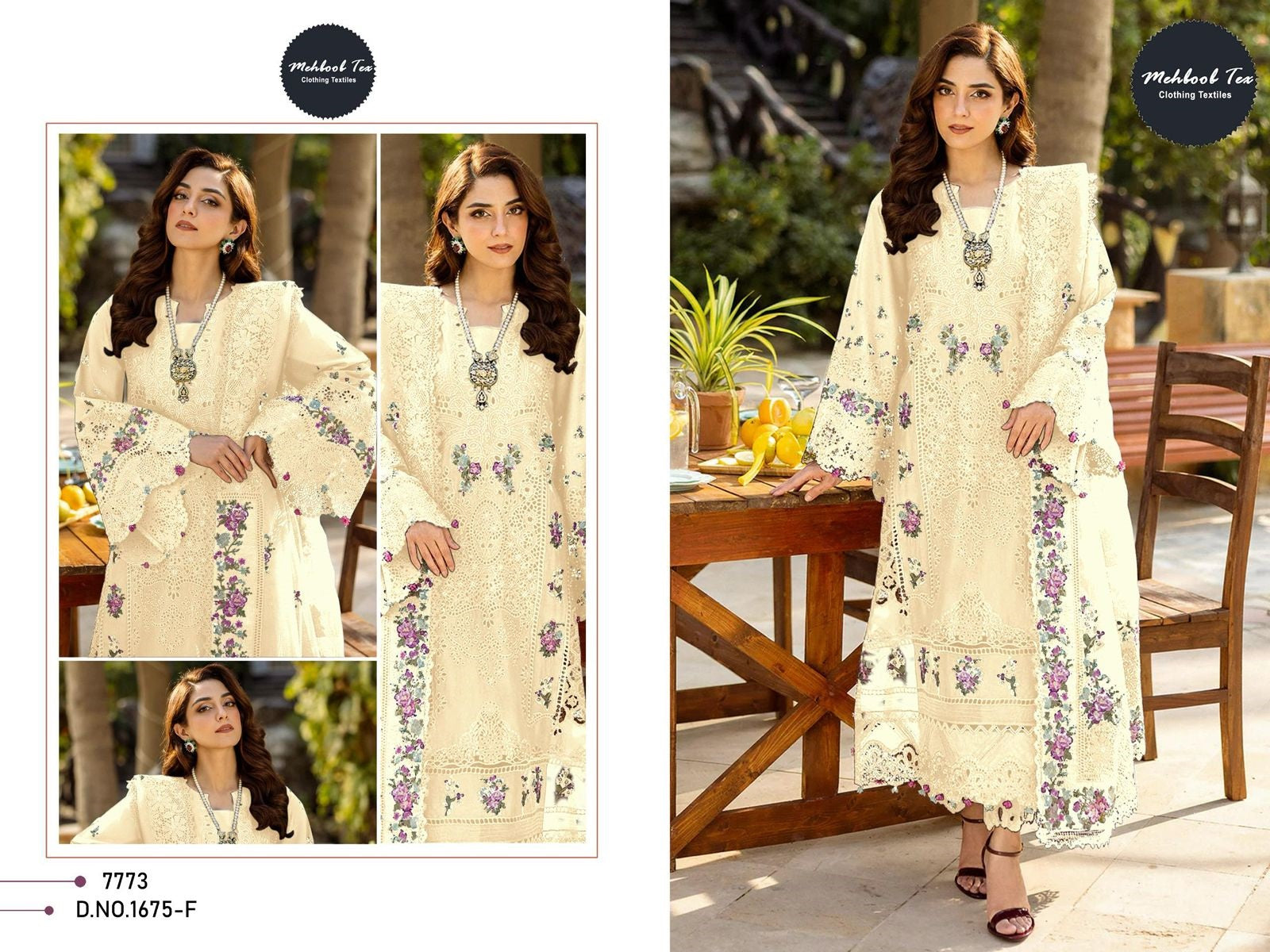 1675-F Mehboob Tex Pure Cotton Pakistani Salwar Suits