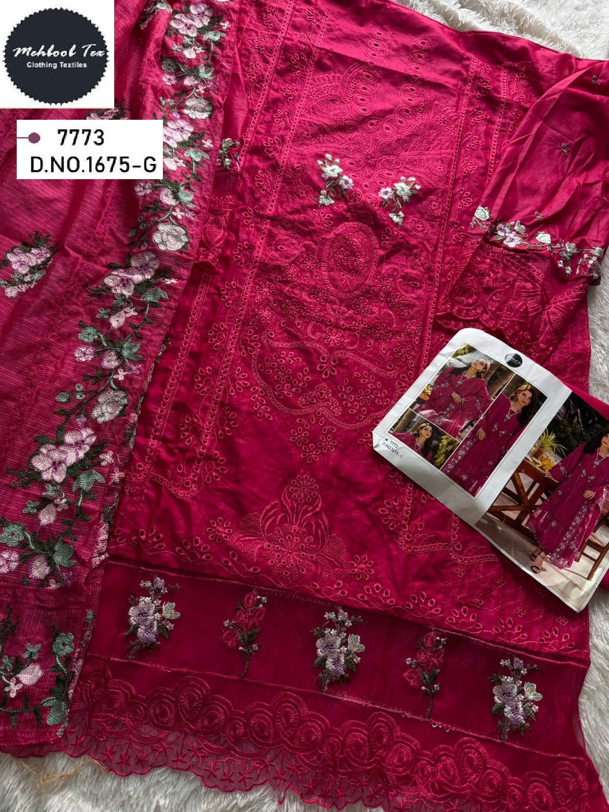 1675-G Mehboob Tex Embroidery Pakistani Salwar Suits