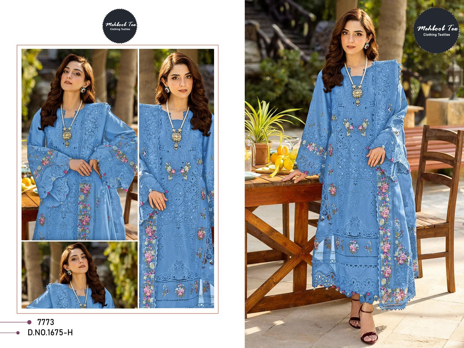 1675-H Mehboob Tex Pure Cotton Pakistani Salwar Suits