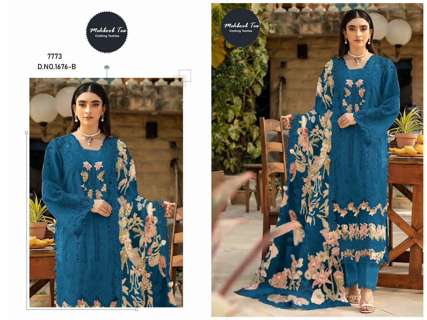 1676-B Mehboob Tex Pure Cotton Pakistani Salwar Suits