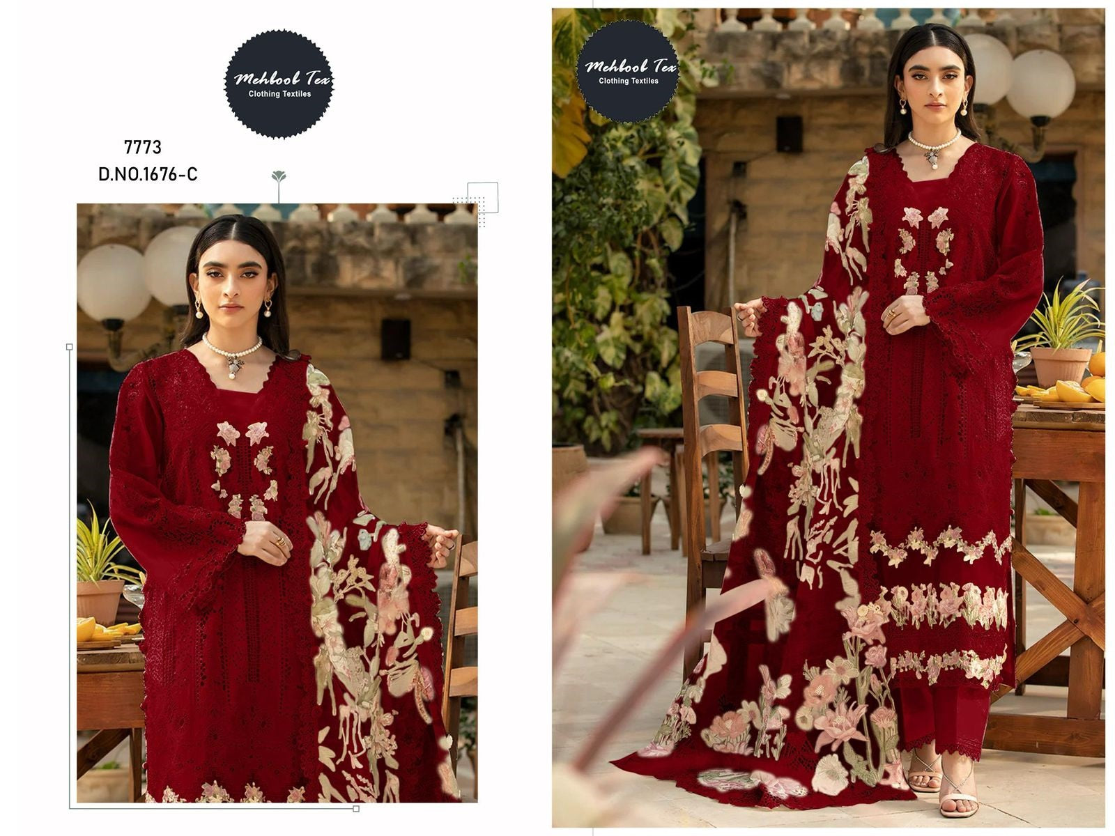 1676-C Mehboob Tex Pure Cotton Pakistani Salwar Suits