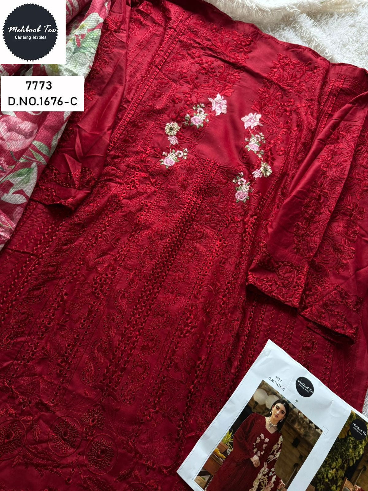 1676-C Mehboob Tex Pure Cotton Pakistani Salwar Suits