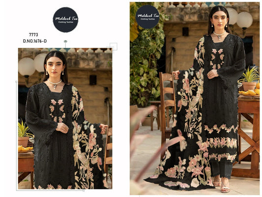1676-D Mehboob Tex Embroidery Pakistani Salwar Suits