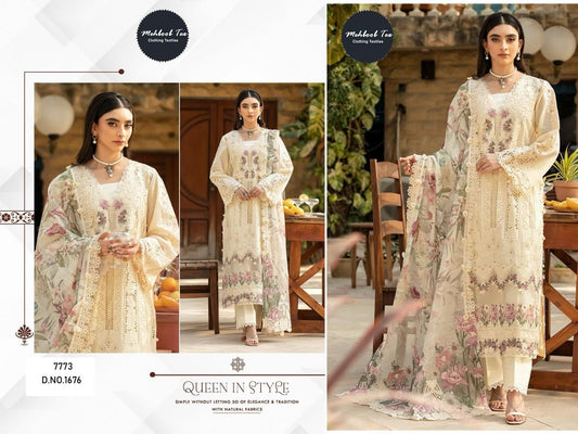 1676 Mehboob Tex Embroidery Pakistani Salwar Suits