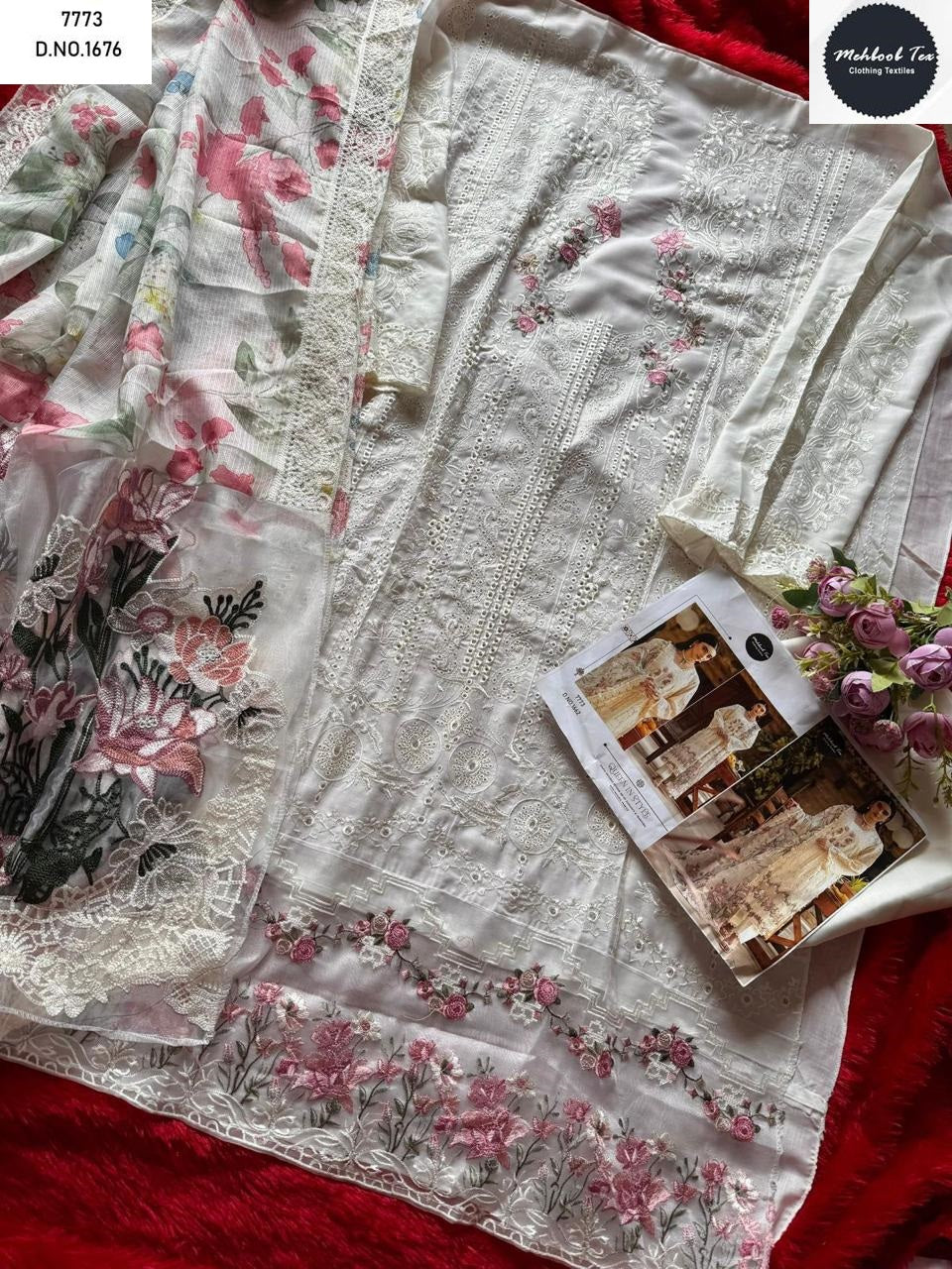 1676 Mehboob Tex Embroidery Pakistani Salwar Suits