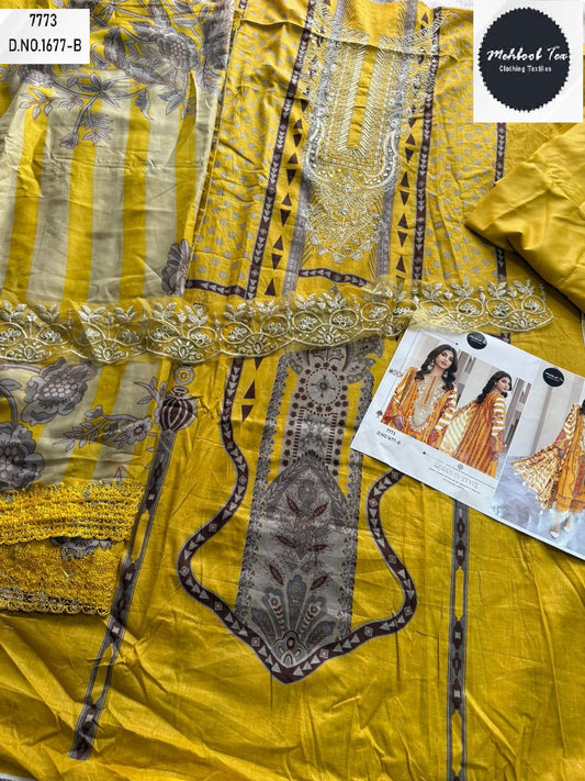 1677-B Mehboob Tex Embroidery Pakistani Patch Suits