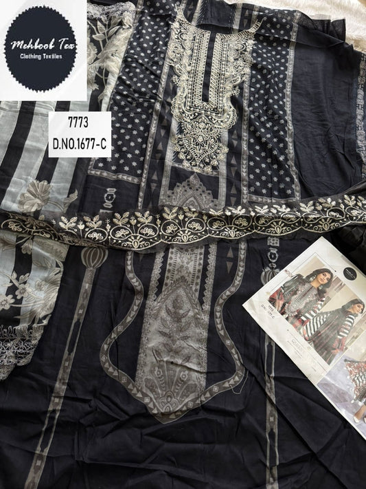 1677-C Mehboob Tex Embroidery Pakistani Patch Suits