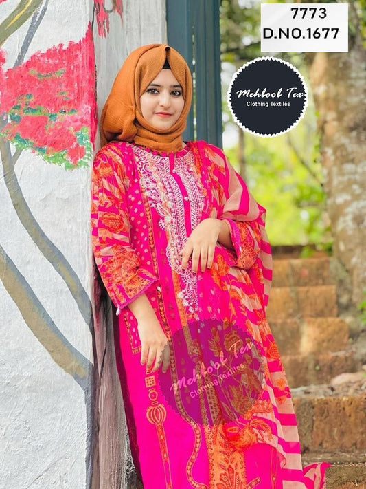 1677 Rani Mehboob Tex Embroidery Pakistani Patch Suits