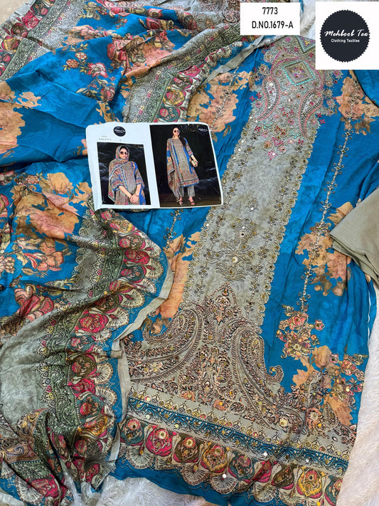 1679-A Mehboob Tex Printed Karachi Unstitched Suits