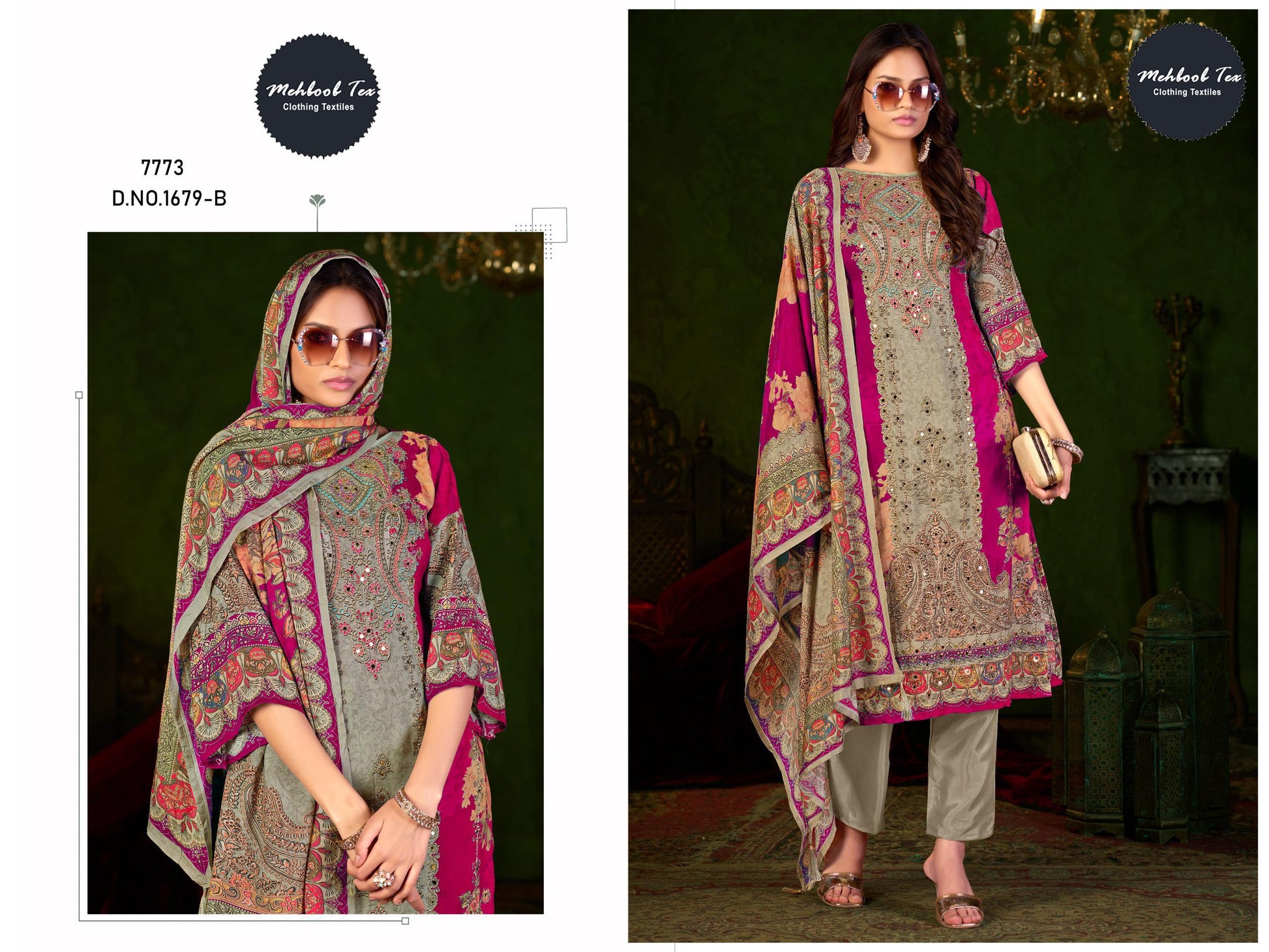 1679-B Mehboob Tex Printed Karachi Unstitched Suits