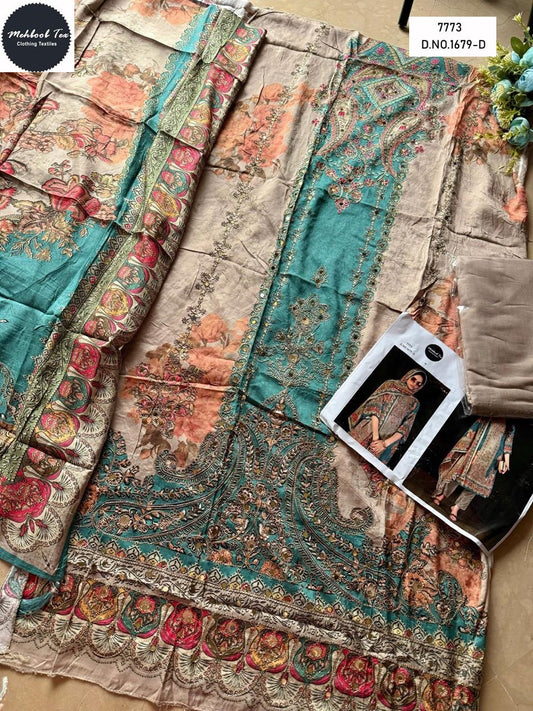 1679-D Mehboob Tex Printed Karachi Unstitched Suits
