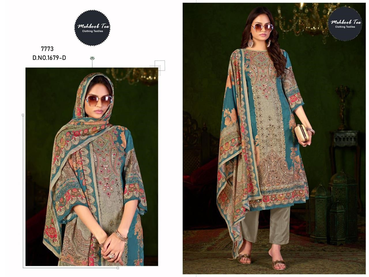 1679-D Mehboob Tex Printed Karachi Unstitched Suits