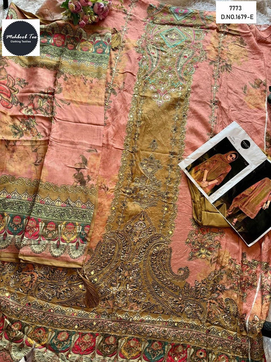 1679-E Mehboob Tex Printed Karachi Unstitched Suits