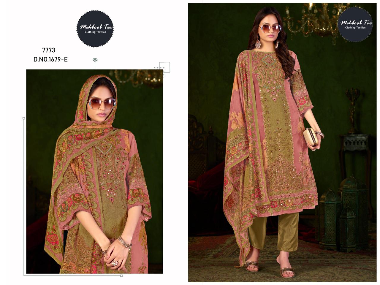 1679-E Mehboob Tex Printed Karachi Unstitched Suits