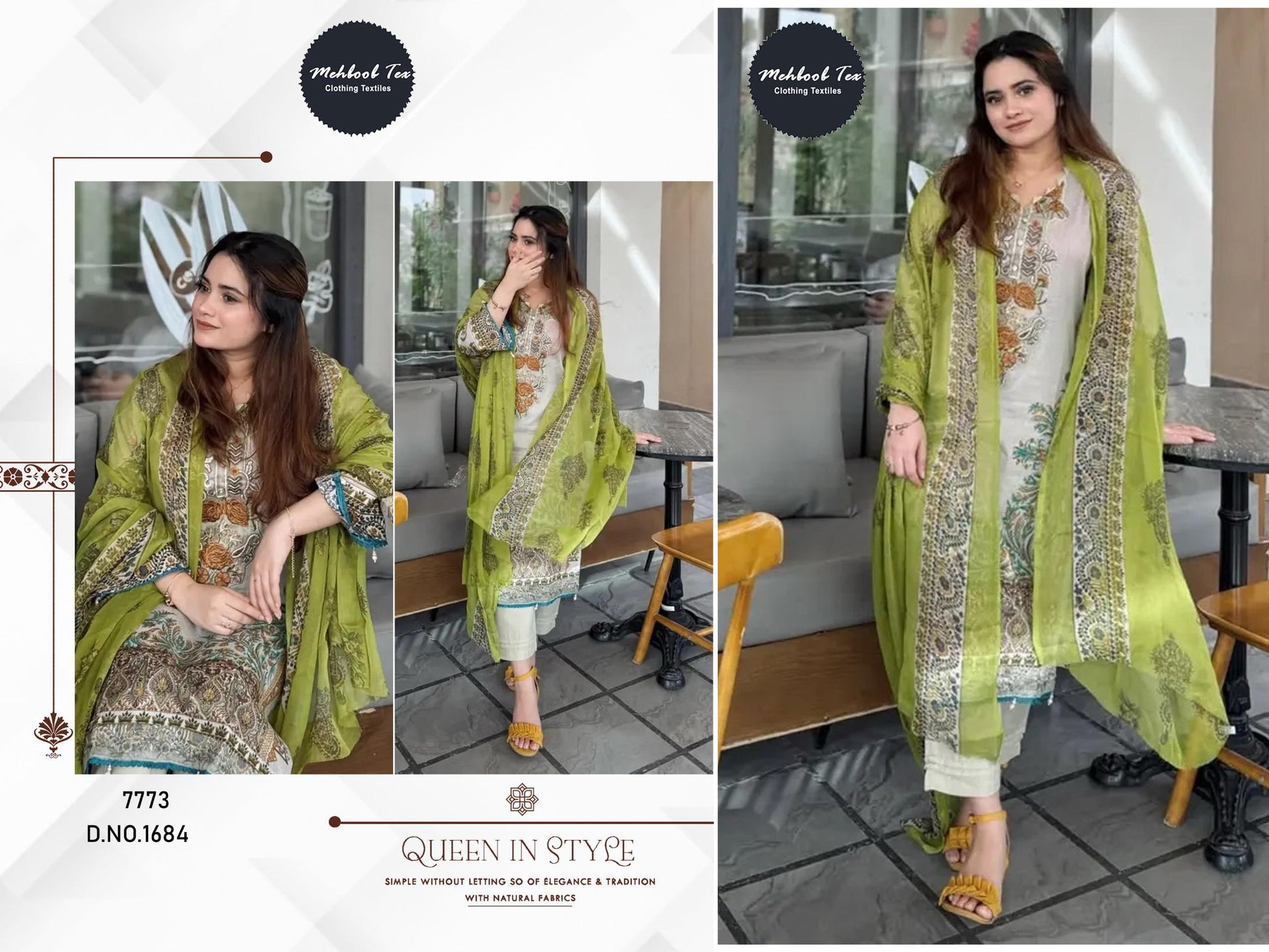 1684 Mehboob Tex Printed Pakistani Patch Suits