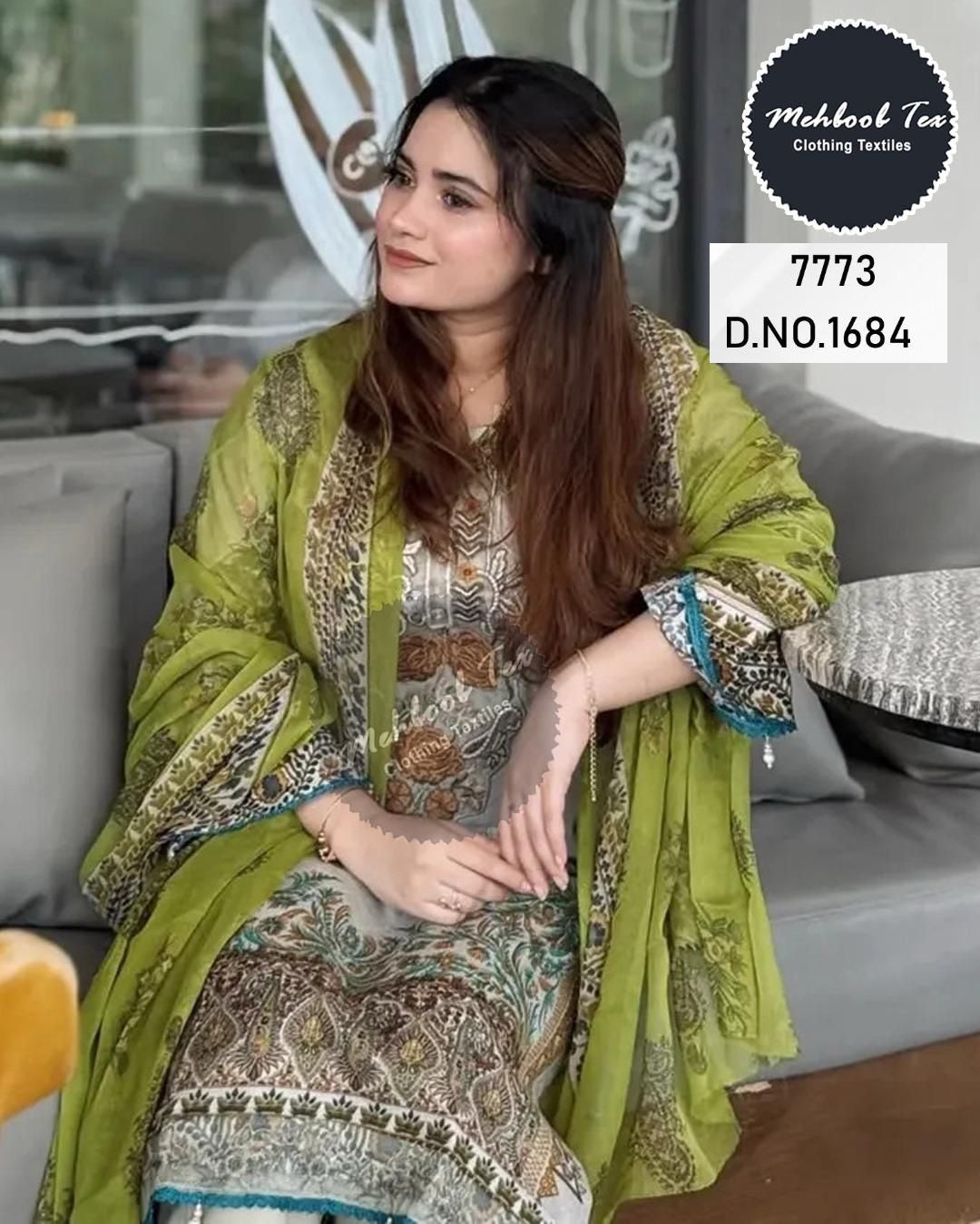 1684 Mehboob Tex Printed Pakistani Patch Suits