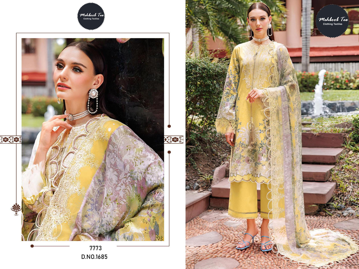 1685 Mehboob Tex Printed Pakistani Patch Suits