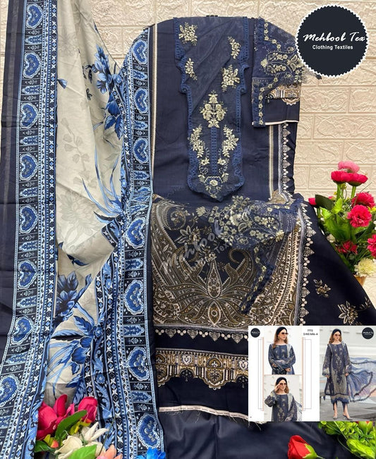 1686-A Mehboob Tex Printed Pakistani Patch Suits