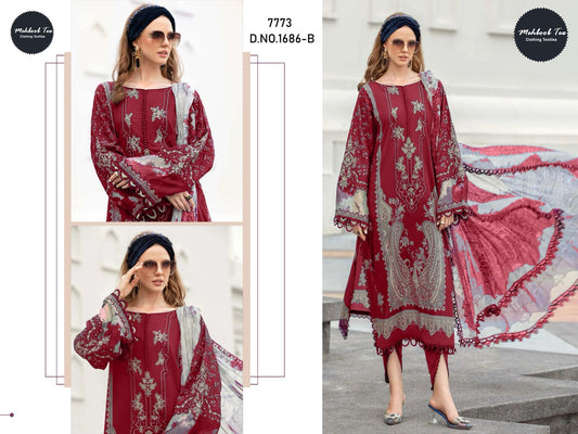 1686-B Mehboob Tex Printed Pakistani Patch Suits